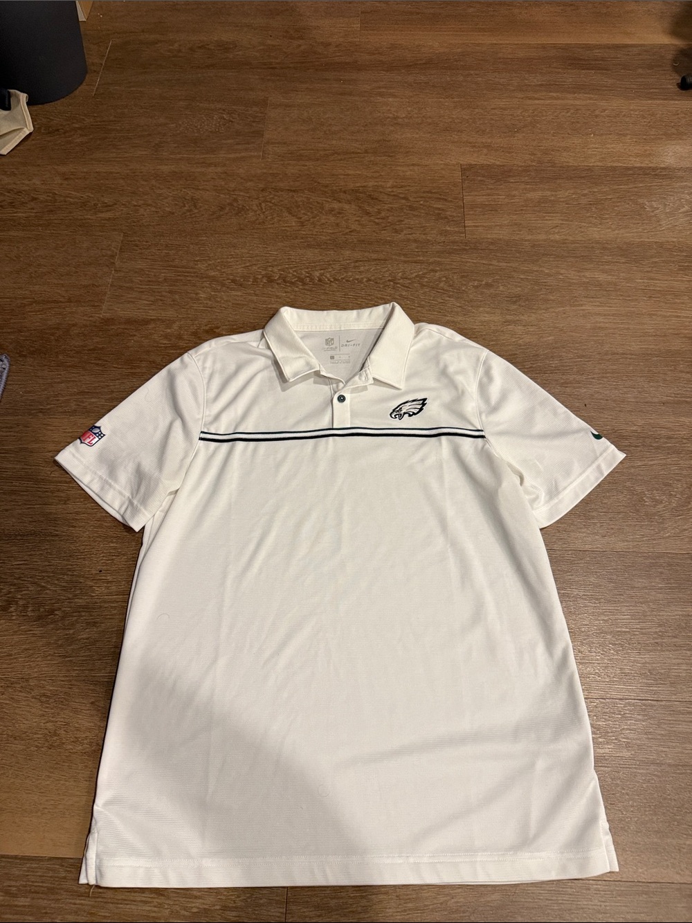 Nike White Philadelphia Eagles Polo with Navy Trim
